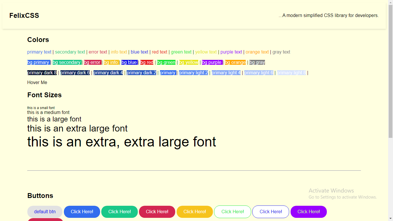 FelixCSS - Custom CSS Library