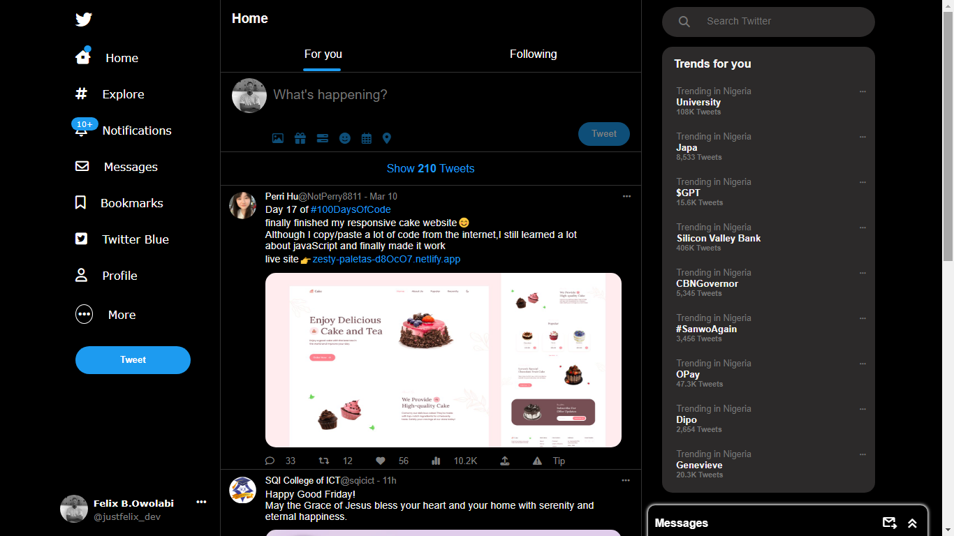 Twitter HomePage